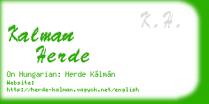 kalman herde business card