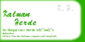 kalman herde business card